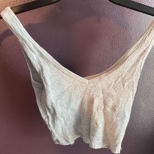 Gray v-neck tank top
